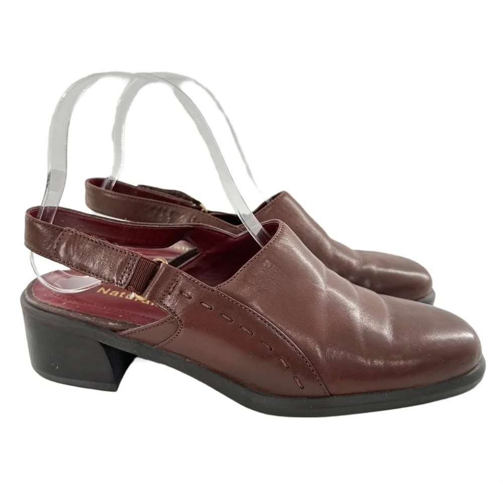 Naturalizer womens heels size 7.5 brown leather vintage 80s 90s slingback - Picture 13 of 13